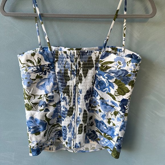 Reformation White and Blue Floral Crop Top - Picture 6 of 9